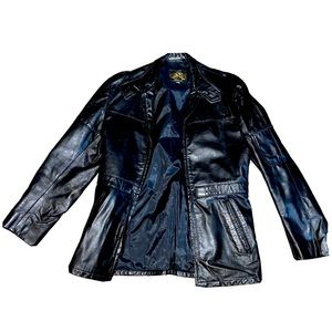 Vintage R Sherman Women’s Leather Waist-Length Black Jacket Size 40 Medium Fit